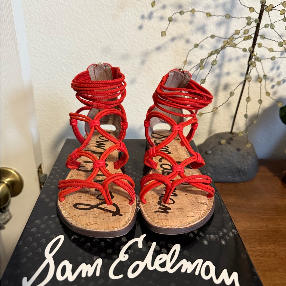 Sam Edelman Strappy Red Sandals